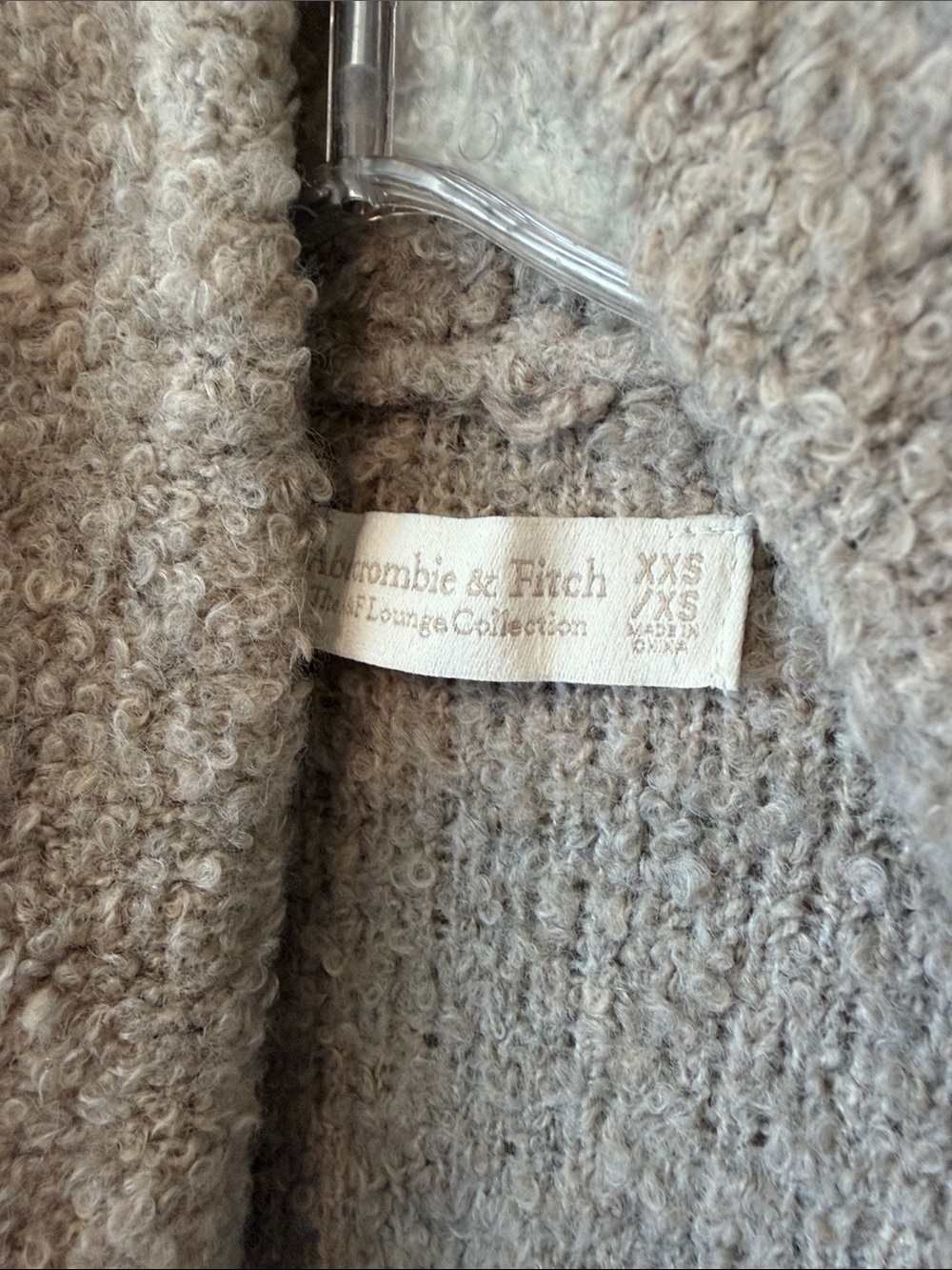 Abercrombie & Fitch Taupe Teddy Open-Front Cardigan - Picture 2 of 4